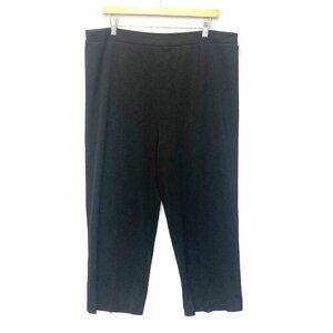 Exclusively Misook Pull On Slinky Pants Sz 2XP Black Stretch Elastic Liquid Knit